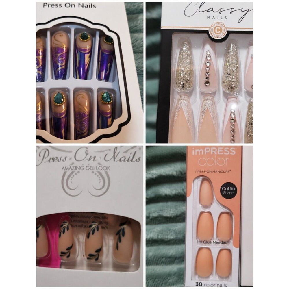 NWT Press-On & Glue-On Nail Bundle | 4 Sets | imPRESS & KISS Classy